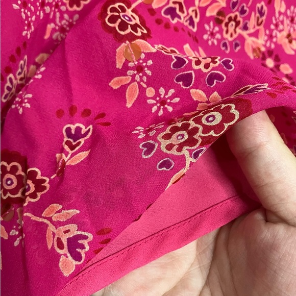 Vintage Ann Taylor Women’s Y2K Silk Tank Top Floral Sequin Feminine Fairy Pink 8 - Picture 3 of 6